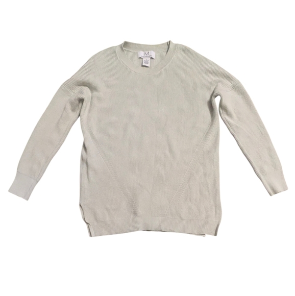 Magaschoni Cream Textured Tunic Sweater - Small Minimalist Oversized Neutral - Picture 1 of 6